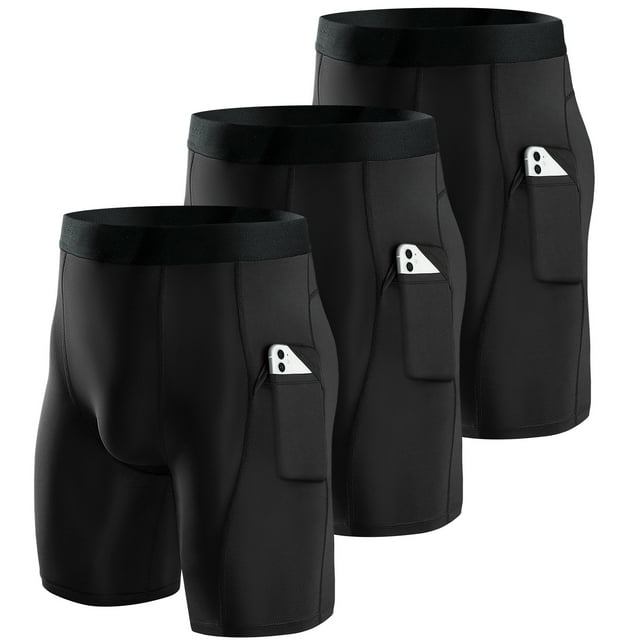 Niksa Compression Shorts Men 3 Pack, Compression Underwear for Men