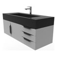 thumbnail image 1 of Nile 48" Gray Wood Floating Vanity with Black Top and Black Trim, 1 of 8