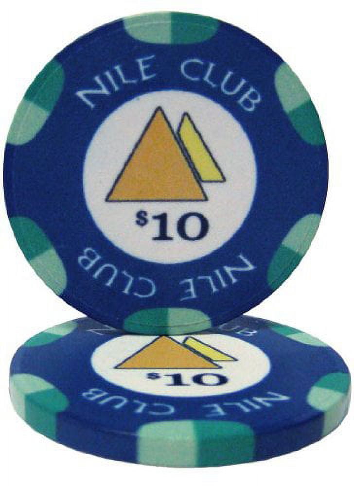 Nile Club 10g Ceramic Poker Chips, 10 CasinoGrade Ceramic, 50pack