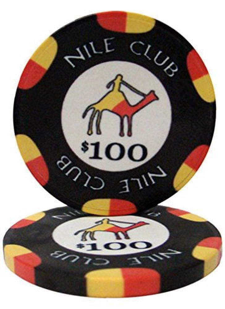 Nile Club 10g Ceramic Poker Chips, 100 CasinoGrade Ceramic, 25pack