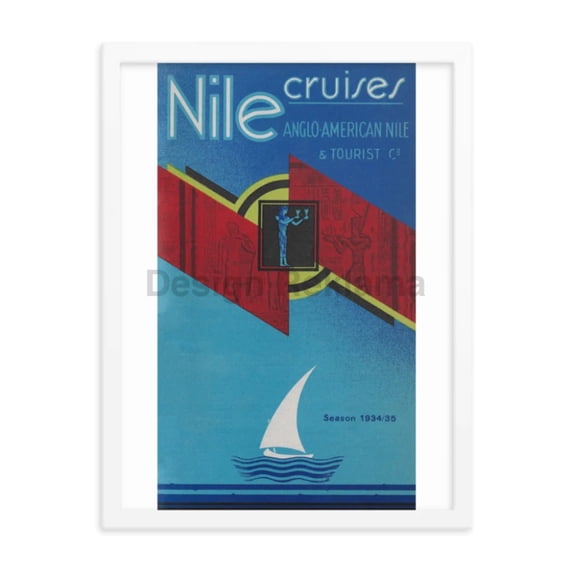 Nile Cruises Anglo American Nile Tourist Company, 1934. Framed Vintage Travel Poster