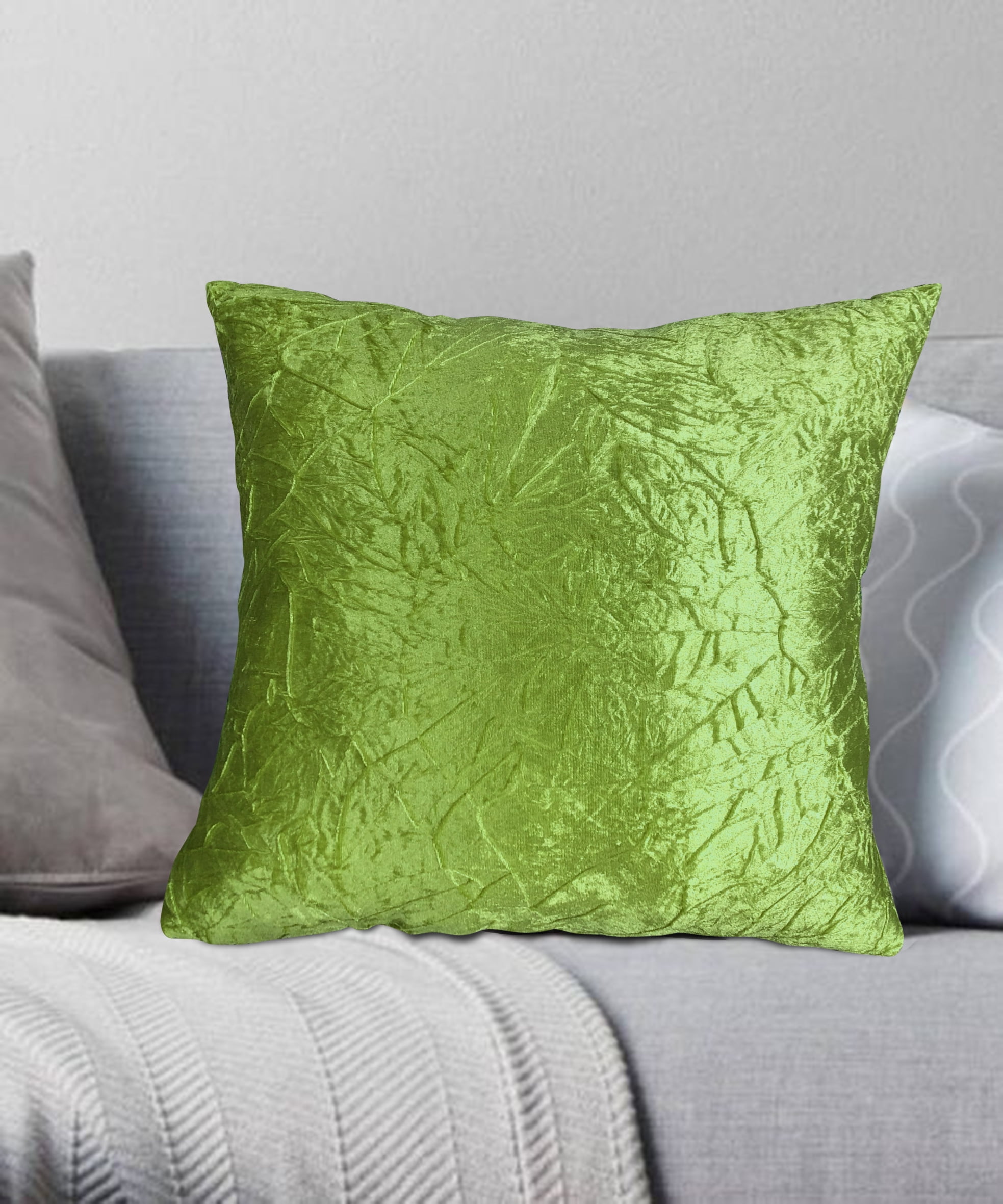 Nile Crushed Velvet Decorative Pillow 18"x18" Green