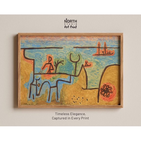 On The Nile By Paul Klee, Nile River Art, Modern Wall Art, Surrealist Art, Paul Klee Style, Geometric Art, Nature Abstract, Artistic Decor Wall Art, Modern Wall Decor, 16x24 UNFRAMED