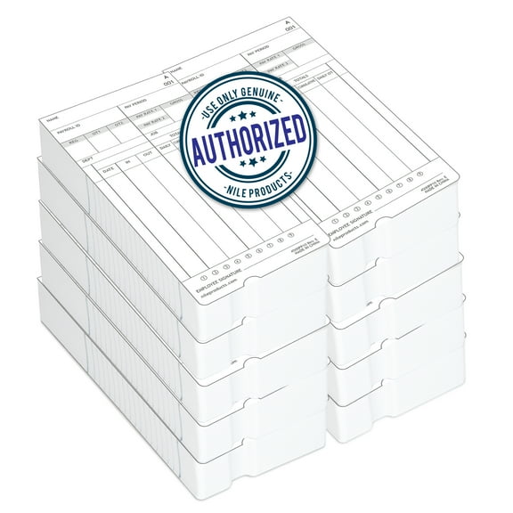 Nile Products 4500PP10MB Genuine and Authentic Time Cards for the Nile Products model number 4500PP calculating time clock, 1,000 card pack, time cards