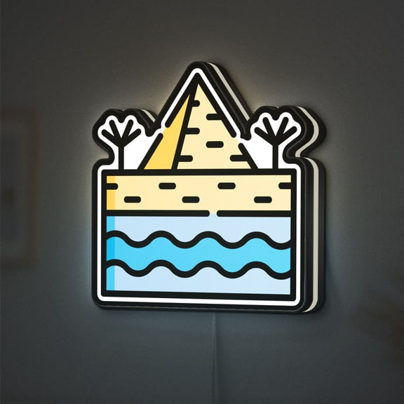 Nile River and Pyramid 3D Novelty Light Box, Ancient Egypt Decor for History Buffs, Ideal for Egypt Enthusiasts (Width 12 inch, 30cm)