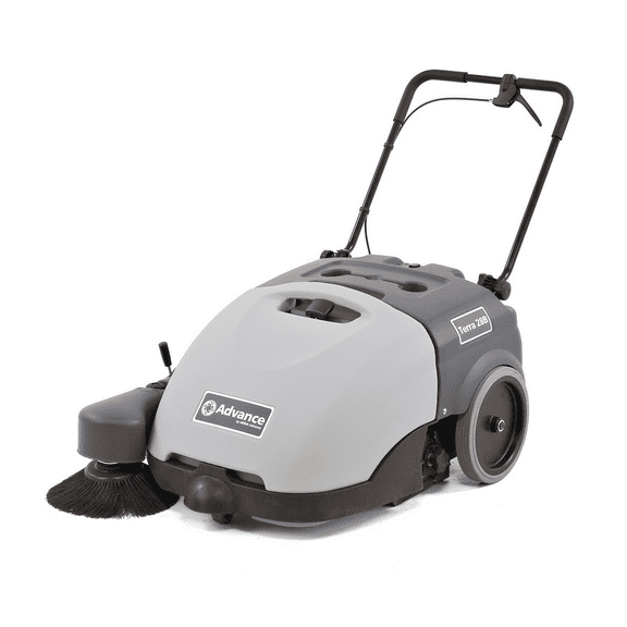 Nilfisk Terra 28B Walk-Behind Sweeper, One 86 Ah Maintenance-free (Gel) Battery and Onboard Charger