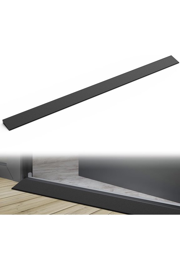 0.4" Rise Threshold Ramp for Doorways, 39.4" Wide Low Profile Cuttable Rubber Wheelchair Access Door Ramp for Doorway, Curb, Home Steps, Bathroom