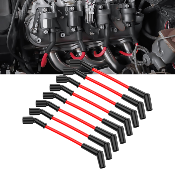 Nilight 10.5 mm Silicone Ignition Spark Plug Wire Set  Engineered for LS-Series (LS1, LS2, LS3, LS6, LS7) V8 Applications