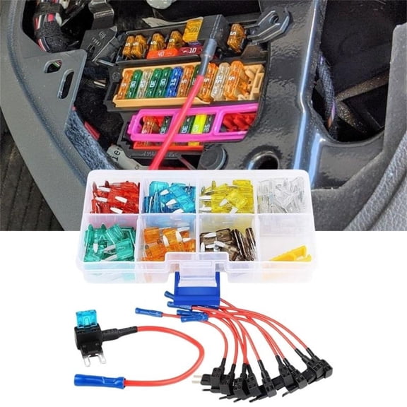 10 Pack 12V Car Add-A-Circuit Fuse Tap Adapter Mini Atm Apm Blade Fuse Holder with 120 PCS Mini Blade Fuse Assortment Kit for Cars,Trucks,Boats