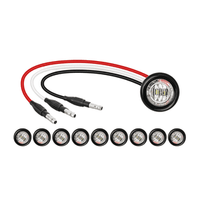 Nilight 10-Pack 3/4-Inch Red & White Dual-Color LED Marker Lights with 3-Pin Connector, IP68 Waterproof Side Clearance Indicator Bulbs for Trailer, Truck, Camper, RV, ATV, UTV, Van, Bus