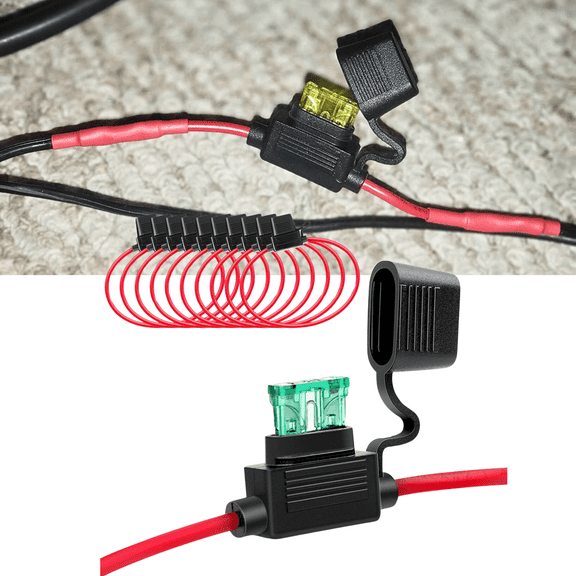 10Pack Inline 14AWG Fuse Carrier ATC/ATO 30AMP Blade Car Fuse Carrier-10
