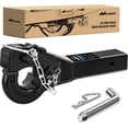 thumbnail image 1 of Nilight 10-TON Pintle Hitch for 2-Inch Receiver Hook Military Receiver 20000LBS,Fits 2-1/2 in Lunette Ring, Gloss Black Powder Coat, 1 of 9