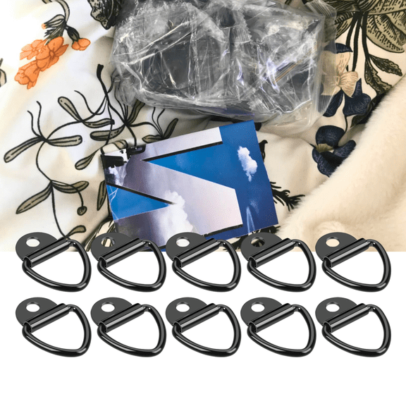 10Packs Heavy Duty Steel V-Ring Lashing Rings for Lorry Cargo Vans Pickup Trailers Warehouse Boat