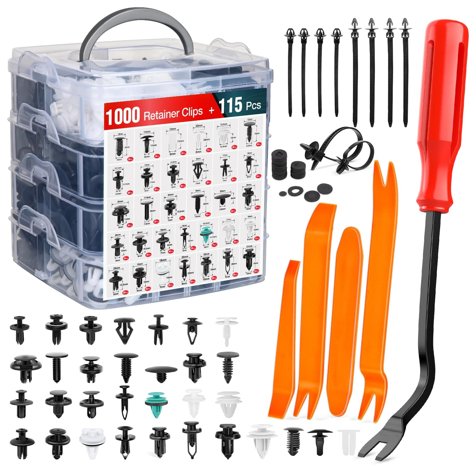 Nilight 1115Pcs Car Push Retainer Clips Auto Fasteners Kit 32 Most ...