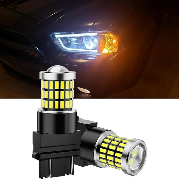 2Pcs 1157 LED Bulbs White Super Bright, 6100K Cool White 2057 2357 BAY15D 7528 Brake Light Bulb, Day Running Light Tail Light with Projector Replacement for Back Up Reverse Lights or Tail Lights