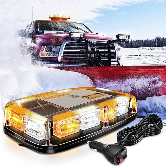 Nilight 12" Roof Top Strobe Lights 48LED Hazard Light Emergency Safety LED Light Magnetic Mount 12V 24V Cars Trucks Tractors Snow Plows Construction Vehicles