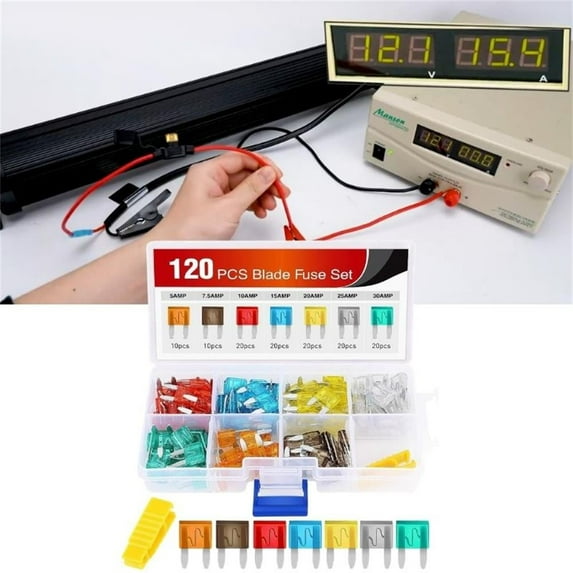 Nilight 120Pcs Blade Fuses Assortment 5, 7.5, 10, 15, 20, 25, 30 AMP Regular Mini ATM/APM Blade Fuses for Cars Trucks Boats Automotives, Multicolor