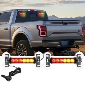 Nilight 12LED Emergency Strobe Advisor Light Bar 2 in 1 Amber Red Dash Warning Safety Flashing Lights Front/Rear Windshield Construction Lights for Trucks Cars