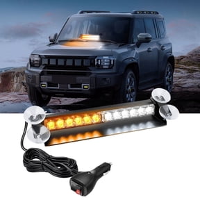 Nilight 12LED Traffic Advisor Strobe Light Bar Amber White Emergency Warning Hazard Safety Dash Front/Rear Windshield Flashing Lights for Cars Trucks