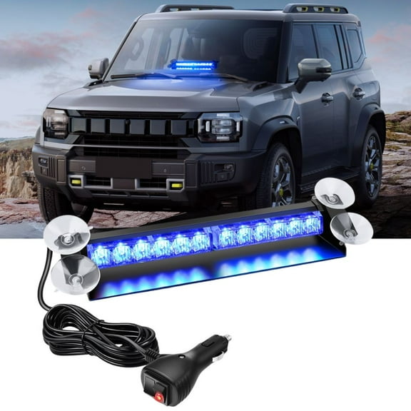Nilight 12LED Traffic Advisor Strobe Light Bar Blue Emergency Warning Hazard Safety Dash Front/Rear Windshield Flashing Lights for Cars Trucks