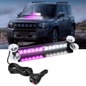 Nilight 12LED Traffic Advisor Strobe Light Bar Purple White Emergency Warning Hazard Safety Dash Front/Rear Windshield Flashing Lights for Cars Trucks