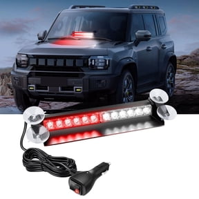 Nilight 12LED Traffic Advisor Strobe Light Bar Red White Emergency Warning Hazard Safety Dash Front/Rear Windshield Flashing Lights for Cars Trucks