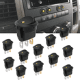 thumbnail image 1 of Nilight 12PCS Round Rocker Switch 12V 24V 20A Yellow LED SPST 3 Pin 2 Position ON Off Panel Mount for Car Truck Boat Marine Vehicle, 1 of 9