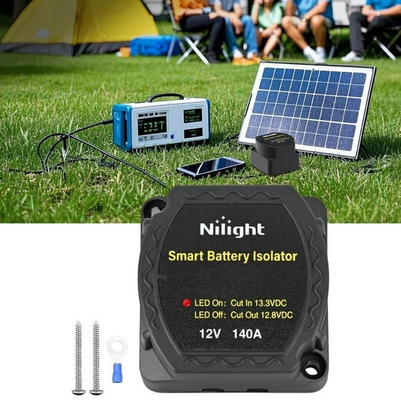 Nilight 12V 140AMP Dual Battery Isolator Voltage Sensitive Relay Smart VSR Dual Battery Automatic Charger Relay Auto Disconnect Switch Waterproof for Truck Van RV ATV UTV Boat Can-Am