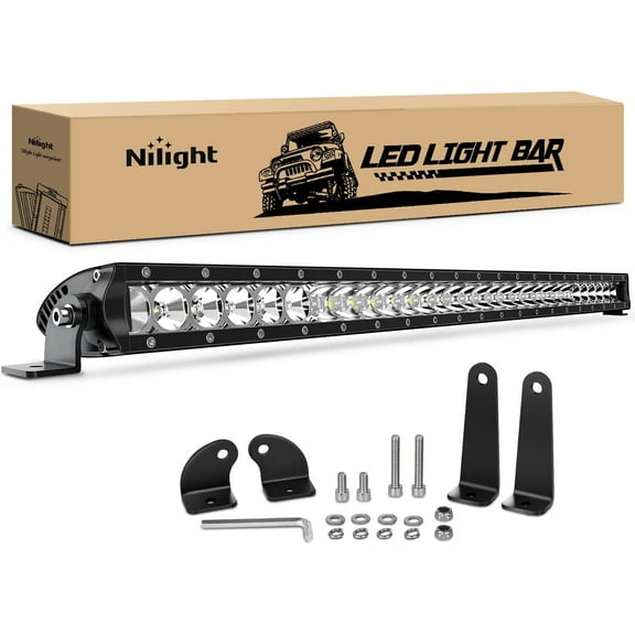 Nilight 31inch 150W Spot & Flood Combo Single Row 14500LM Off Road LED Fog & Driving Roof Bumper Light Bars for Jeep Ford Trucks Boat