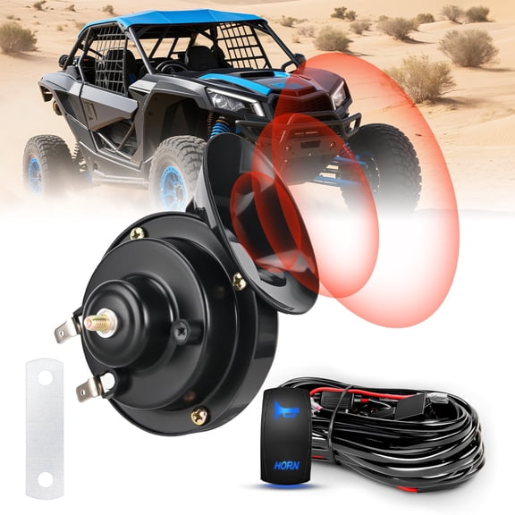 Nilight 12V UTV Horn Wiring Harness Kit with Blue LED Momentary Rocker Switch 60DB Horn Compatible with Polaris RZR Ranger Can Am Kawasaki Teryx Arctic Cat Yamaha Rhino Golf Cart Tractors