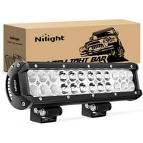 Nilight 12 Inch LED Light Bar, 72W Spot Flood Combo Beam, 12V Off-Road Driving Light for Trucks, Boats, Fog Work Lights