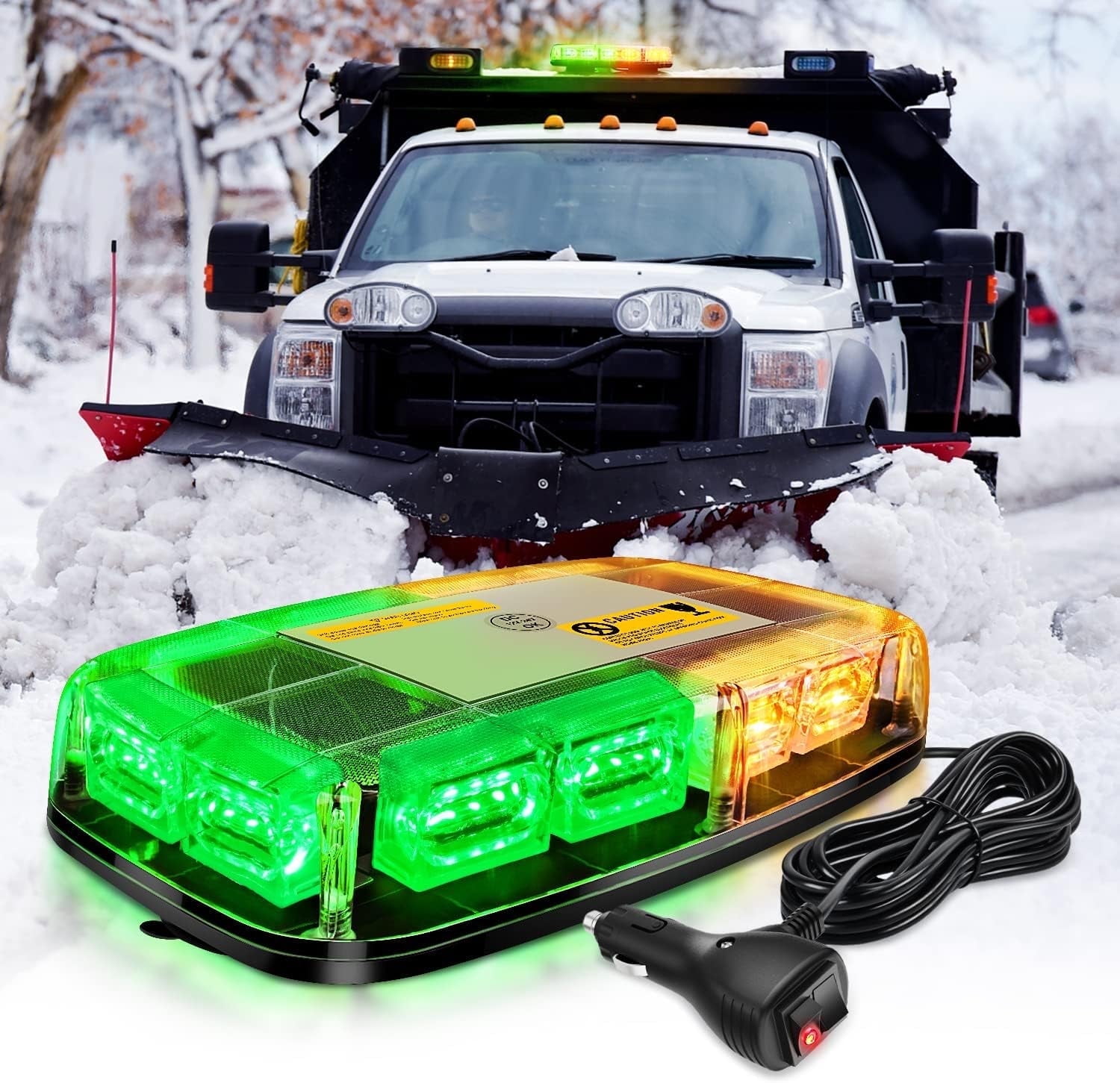 Nilight 12" Roof Top Strobe Lights 48Led Hazard Light Emergency Safety Warning Led Flashing Light Bar Magnetic Mount 12V 24V for Cars Trucks Snow Plows