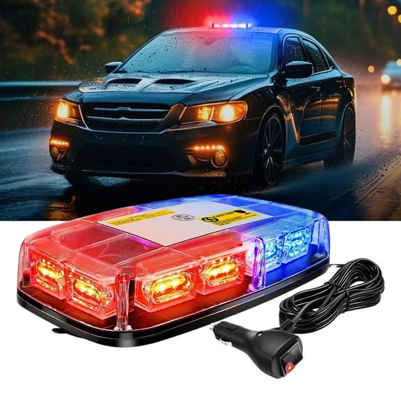 Nilight 12inch Roof Top Strobe Lights 48Led Hazard Light Emergency Safety Warning Led Flashing Light Bar Magnetic Mount 12V 24V Cars Trucks Tractors Snow Plows Construction Vehicles