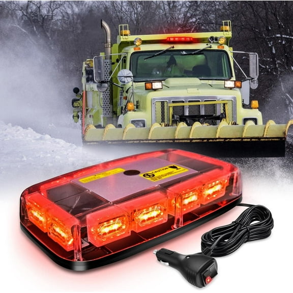 Nilight 12inch Roof Top Strobe Lights 48Led Hazard Light Emergency Safety Warning Led Flashing Light Bar Magnetic Mount 12V 24V Cars Trucks Tractors Snow Plows Construction Vehicles