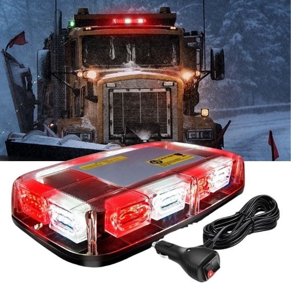 Nilight 12" Magnetic Roof Mounted Strobe Light Bar, 48LED Flashing Light for Vehicles, 12V–24V