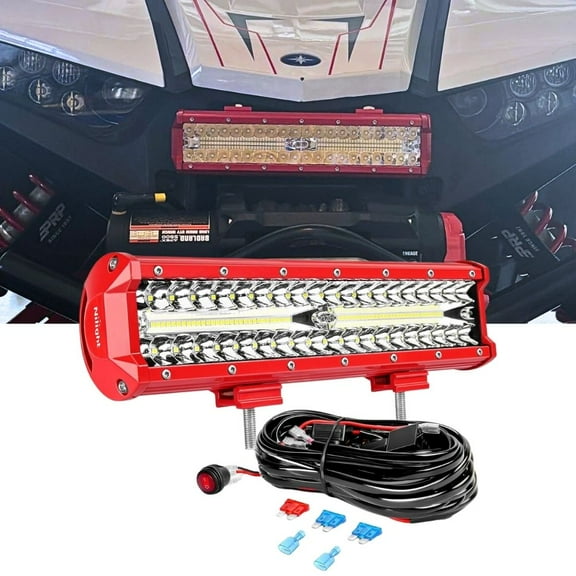Nilight 12inch Triple Row Spot Flood Combo Lights Bar with Wiring Harness Kit for Fog Light Driving Light Work Light on Off-Road Truck SUV ATV UTV