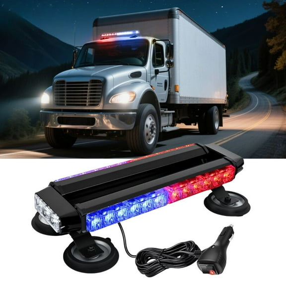 Nilight 14.5" 30LED Strobe Light Bar Double Side Rooftop Emergency Flashing Lights Red Blue Safety Warning Hazard Light Bars with Magnetic Base for Trucks Pickup