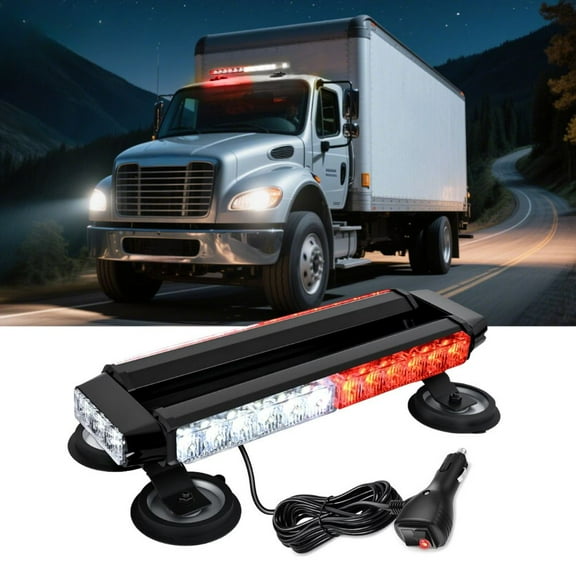 Nilight 14.5" 30LED Strobe Light Bar Double Side Rooftop Emergency Flashing Lights Red White Safety Warning Hazard Light Bars with Magnetic Base for Trucks Pickup