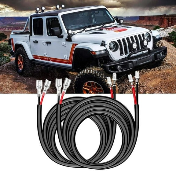 Nilight 2 Pcs 14 AWG 10 Ft Wiring Harness Extension Kit for LED Light Bar Off Road Auxiliary Ditch A-Pillar Lights Driving Fog Boat Lighting