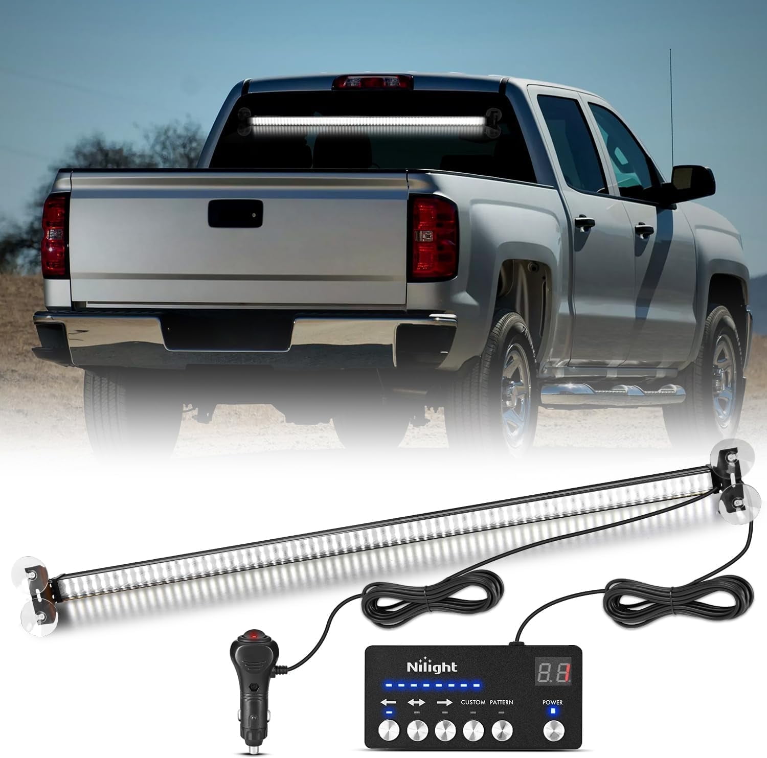 Nilight 144LED Vehicle Safety Light Bar with Controller, Multiple Lighting Modes for Off-Road & Work Vehicles