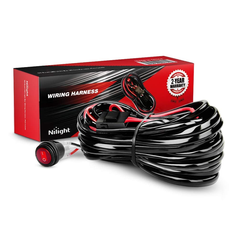 Nilight 14AWG Heavy Duty LED Light Bar Wiring Harness Kit 12V 30Amp ...