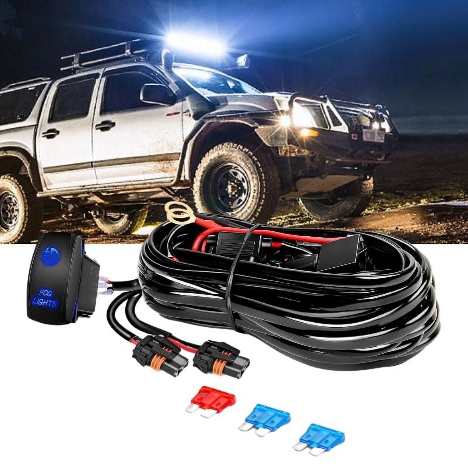 Nilight 16AWG Fog Light Wiring Harness Kit 12V Heavy Duty 5PIN Rocker ...