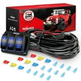 thumbnail image 1 of Nilight 16AWG LED Light Bar Wiring Harness Kit 12V On/Off 3 Gang Laser Etched LED Pod Lights Rocker Switch Panel Power Relay Fuse 5Pin Toggle Switch for Cars Boat ATV Trucks-6 Leads, 1 of 8