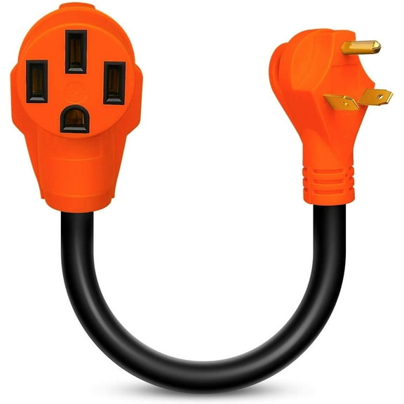 Nilight 18 inch 30 Amp to 50 Amp RV Plug Adapter Heavy Duty Dogbone Electrical Adapter with Handle 30A Male to 50A Female Cord Adapter 125V/3750W