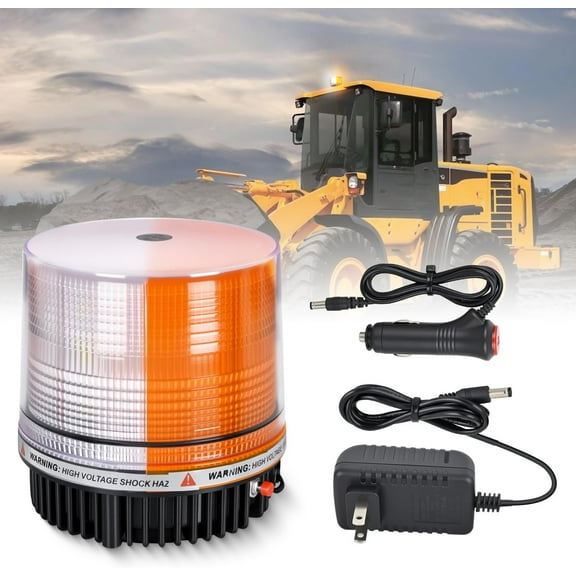 Nilight 18LED Amber White Wireless Magnetic Beacon Light, Rotating Rooftop Strobe Flashing Warning Light for 12V 24V Cars, Trucks, SUVs, Snow Plows, Forklifts, and Trailers