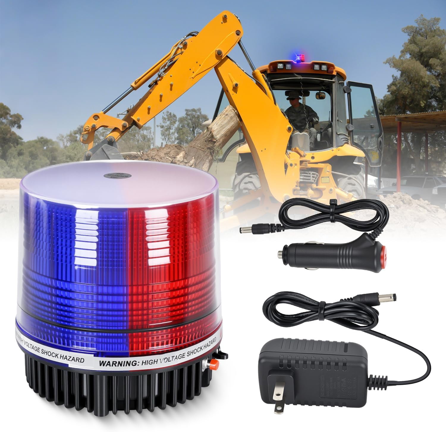 Nilight 18LED Red Blue Wireless Magnetic Beacon Light, Rotating Rooftop ...