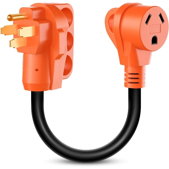 Nilight - 18 inch 50 Amp to 30 Amp RV Plug Adapter Heavy Duty Dogbone Electrical Adapter with Handle 50A Male to 30A Female Cord Adapter 125V/3750W