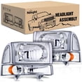 thumbnail image 1 of Nilight 1999 2000 2001 2002 2003 2004 F250 F350 F450 F550 Super Duty Headlight Assembly,Chrome Housing Amber Corner Clear Lens,Headlights Replacement,Driver and Passenger Side, 1 of 8