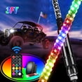thumbnail image 1 of Nilight 1PC 3FT Spiral RGB Led Whip Light w/RGB Chasing/Dancing Light RF Remote Control Lighted Antenna Whips for Can-am ATV UTV RZR Polaris Dune Buggy 4 Wheeler Offroad Jeep Truck, 1 of 7
