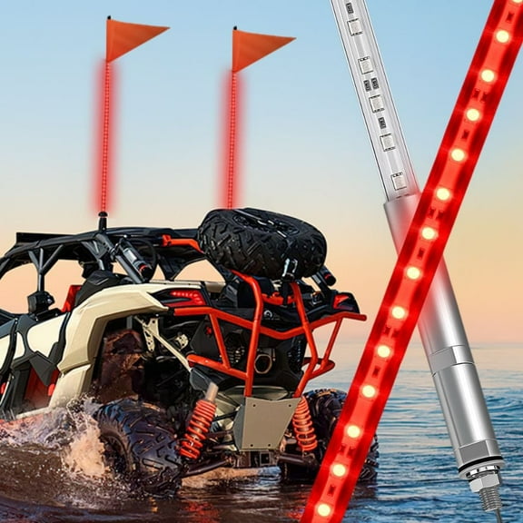 Nilight 1PCS 4FT LED Whip Light with Aluminum Base Blue Color Safety Warning Pole Lighted Antenna Whips for RZR Polaris Dune Buggy Off-Road Truck UTV ATV